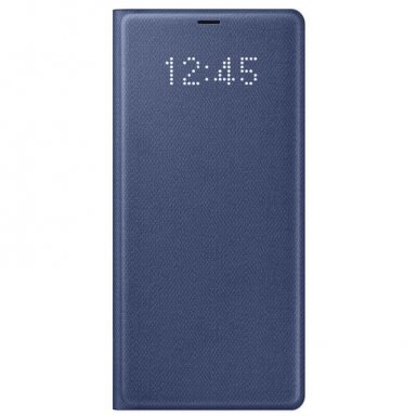 Samsung LED View Cover EF-NN950PN - оригинален кожен калъф през който виждате информация от дисплея за Samsung Galaxy Note 8 (тъмносин)