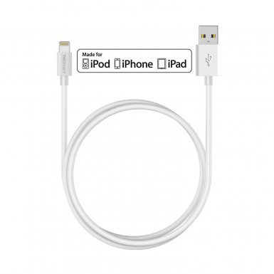 TeckNet P105 Apple MFi Certified Lightning to USB Cable 1.5m. - изключително здрав и качествен Lightning кабел за iPhone, iPad, iPod с Lightning (1.5 метра) (бял)