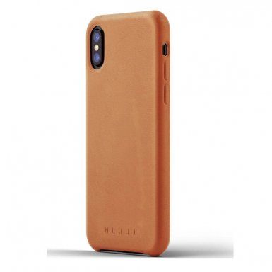 Mujjo Leather Case - кожен (естествена кожа) кейс за iPhone XS, iPhone X (кафяв)