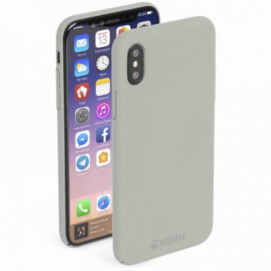 Krusell Sandby Cover - поликарбонатов кейс за iPhone XS, iPhone X (сив)