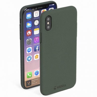 Krusell Sandby Cover - поликарбонатов кейс за iPhone XS, iPhone X (зелен)