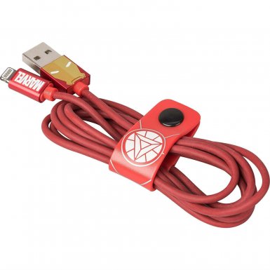 USB Tribe Marvel Iron Man Lightning Cable - сертифициран Lightning кабел за iPhone, iPad и iPod с Lightning  (120 см) 