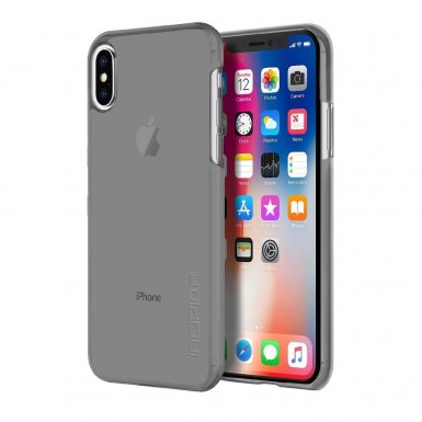 Incipio Feather Pure Case - тънък поликарбонатов кейс за iPhone XS, iPhone X (черен-прозрачен)