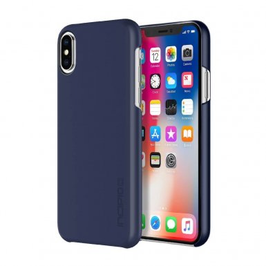 Incipio Feather Case - тънък поликарбонатов кейс за iPhone XS, iPhone X (тъмносин)