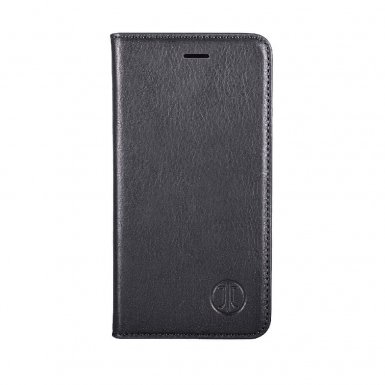 JT Berlin LeatherBook Tegel Case - хоризонтален кожен (естествена кожа) калъф тип портфейл за iPhone XS, iPhone X (черен)