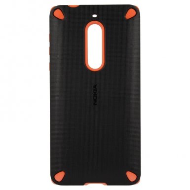 Nokia Rugged Impact Case CC-502 - удароустойчив хибриден кейс за Nokia 5 (черен-оранжев)