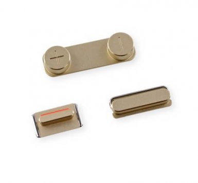 Apple Buttons Set - комплект оригинални резервни бутони за iPhone 5, iPhone 5S, iPhone SE (златист)