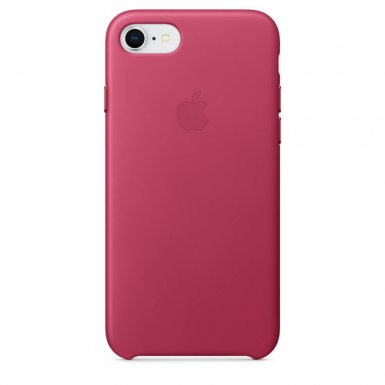 Apple iPhone Leather Case - оригинален кожен кейс (естествена кожа) за iPhone 8, iPhone 7 (розов)
