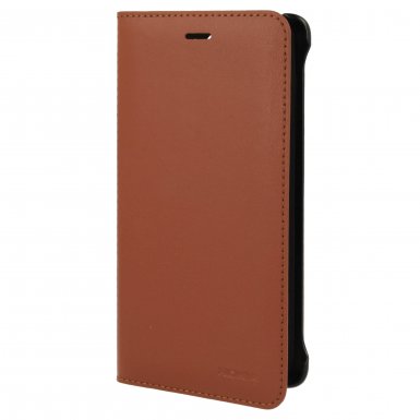 Nokia Leather Flip Cover CP-801 - оригинален кожен калъф с отделение за кр. карта за Nokia 8 (кафяв)