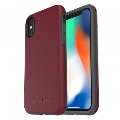 Otterbox Symmetry Series Case - хибриден кейс с висока защита за iPhone XS, iPhone X (червен)