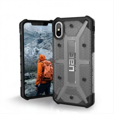 Urban Armor Gear Plasma - удароустойчив хибриден кейс за iPhone XS, iPhone X (черен-прозрачен)
