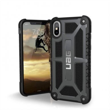 Urban Armor Gear Monarch Case - удароустойчив хибриден кейс за iPhone XS, iPhone X (черен графит)