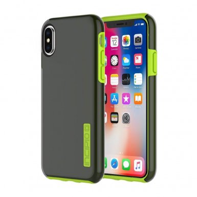 Incipio DualPro - удароустойчив хибриден кейс за iPhone XS, iPhone X (тъмносив)