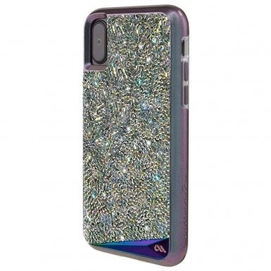 CaseMate Brilliance Case - кейс с висока защита и кристали за iPhone XS, iPhone X (лилав)