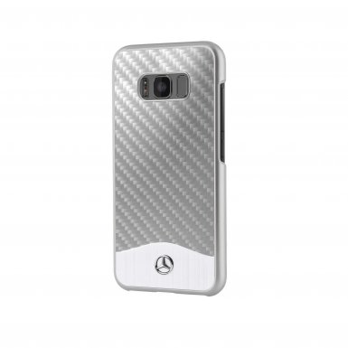 Mercedes-Benz Wave V Carbon Fiber Hard Case - дизайнерски карбонов кейс за Samsung Galaxy S8 (сребрист)
