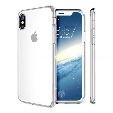 Prodigee Scene Case - хибриден удароустойчив кейс за iPhone XS, iPhone X (прозрачен)