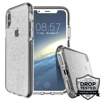 Prodigee SuperStar Case - хибриден кейс с висока степен на защита за iPhone XS, iPhone X (сребрист)