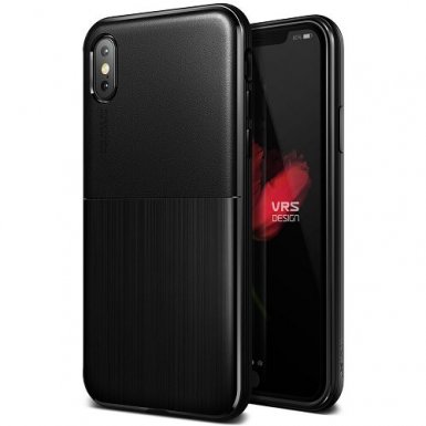 Verus Single Fit Case - хибриден удароустойчив кейс за iPhone XS, iPhone X (черен)