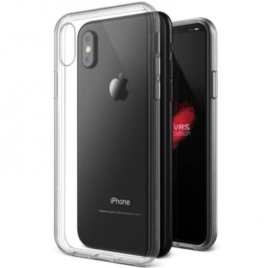 Verus Crystal Touch Case - удароустойчив силиконов (TPU) калъф за iPhone XS, iPhone X (прозрачен)