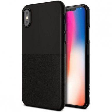 Verus Skin Fit Case - поликарбонатов кейс за iPhone XS, iPhone X (черен)