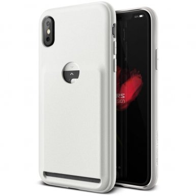 Verus Damda Fit Case - висок клас хибриден удароустойчив кейс с място за кр. карти за iPhone XS, iPhone X (бял)