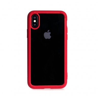 Torrii Torero Case - хибриден удароустойчив кейс за iPhone XS, iPhone X (червен-прозрачен)