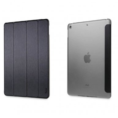 Torrii Torrio Case - кожен кейс и поставка за iPad 6 (2018), iPad 5 (2017) (черен)