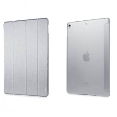 Torrii Torrio Case - кожен кейс и поставка за iPad 6 (2018), iPad 5 (2017) (сребрист)