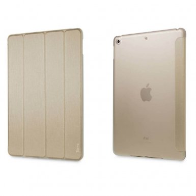 Torrii Torrio Case - кожен кейс и поставка за iPad 6 (2018), iPad 5 (2017) (златист)