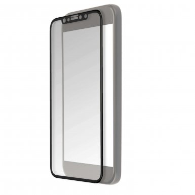 4smarts Second Glass Curved 9H - калено стъклено защитно покритие с извити ръбове за целия дисплея на iPhone XS, iPhone X (прозрачен-черен)