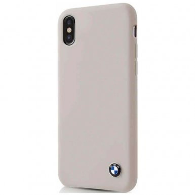 BMW Signature Silicone Hard Case - твърд силиконов кейс за iPhone X (сив)