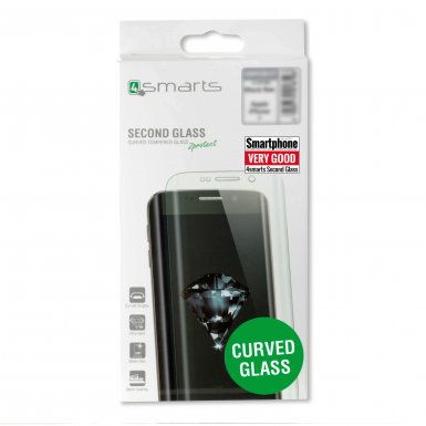 4smarts Second Glass Curved 9H - калено стъклено защитно покритие с извити ръбове за целия дисплея на iPhone XS, iPhone X (прозрачен-бял)