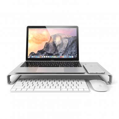 Satechi Aluminium Monitor Stand - настолна алуминиева поставка за монитори, MacBook и лаптопи (сребриста)