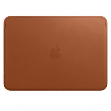Apple Leather Sleeve - оригинален кожен калъф, тип джоб за MacBook 12 (тъмнокафяв)