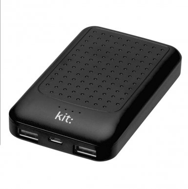 Kit Universal Power Bank 6000 mAh - компактна външна батерия с 2xUSB изхода за мобилни устройства (черен)