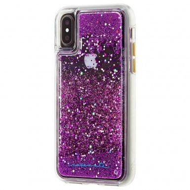 CaseMate Waterfall Case - дизайнерски кейс с висока защита за Apple iPhone XS, iPhone X (лилав)