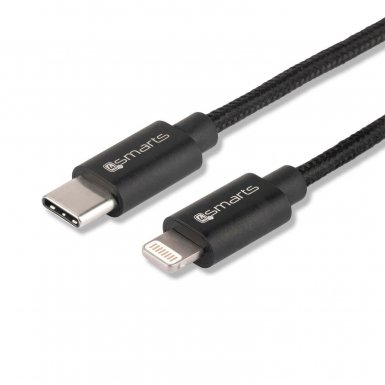 4smarts USB-C to Lightning Cable 1m. - USB-C кабел към Lightning за Apple устройства с Lightning и/или устройства с USB-C (черен)