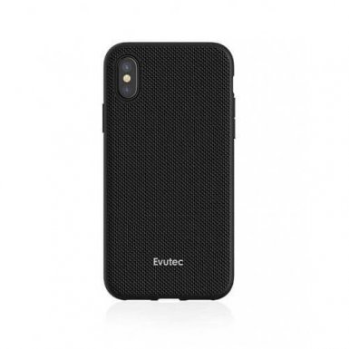 Evutec Aergo Ballistic Nylon - хибриден TPU кейс и магнитна поставка за iPhone XS, iPhone X (черен)
