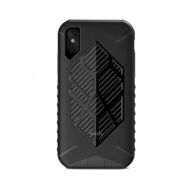 Moshi Talos Case - хибриден удароустойчив кейс за iPhone XS, iPhone X (черен)
