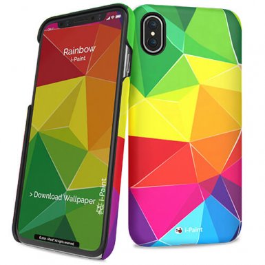 iPaint Rainbow HC Case - дизайнерски поликарбонатов кейс за iPhone XS, iPhone X