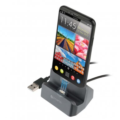 4smarts Magnetic Charging Station GRAVITYDock 10.5W - док станция с магнитни USB-C и MicroUSB конектори (сив)