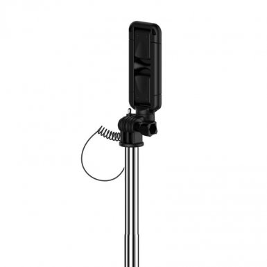 Devia 360 Rotation Selfie Stick - компактен селфи стик за мобилни телефони с 3.5 мм аудио жак (розов)