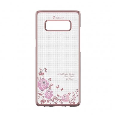 Devia Crystal Joyous Case - поликрабонатов кейс за Samsung Galaxy Note 8 (с кристали Сваровски) (розово злато)