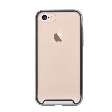 Comma Urban Hard Case - хибриден удароустойчив кейс за iPhone 8, iPhone 7 (сребрист-прозрачен)