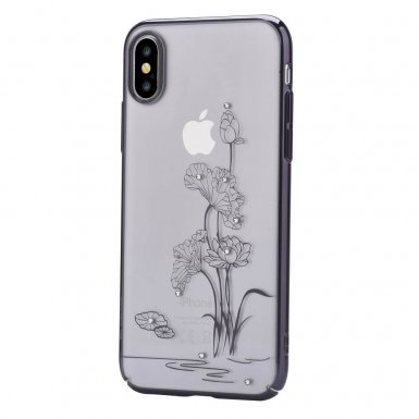 Comma Crystal Starlight Case - поликарбонатов кейс за iPhone X (с кристали Сваровски) (сребрист)