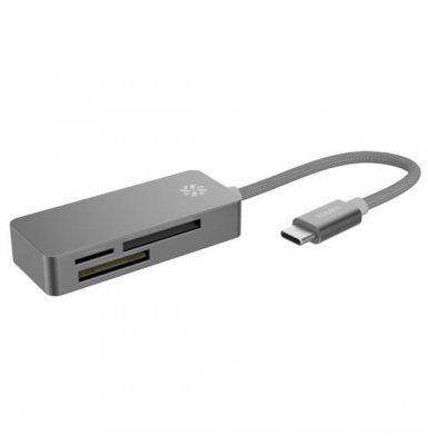 Kanex USB-C Memory Card Reader - четец за карти памет за MacBook и устройства с USB-C порт (черен)