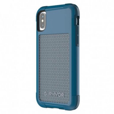 Griffin Survivor Fit - хибриден удароустойчив кейс за iPhone XS, iPhone X (син)