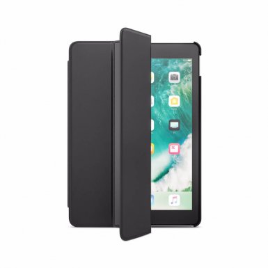 BeHello Smart Stand Case - кожен кейс и поставка за iPad 5 (2017) (черен)