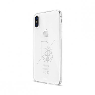 Artwizz NoCase - ултра-тънък TPU калъф за iPhone XS, iPhone X с B-Bear мотив (прозрачен)