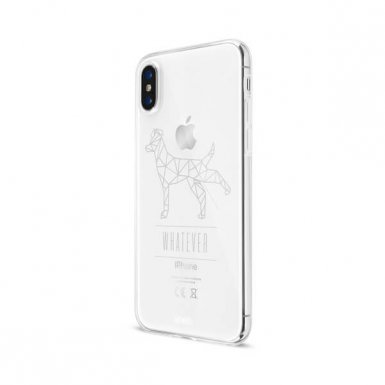 Artwizz NoCase - ултра-тънък TPU калъф за iPhone XS, iPhone X с P-Dog мотив (прозрачен)